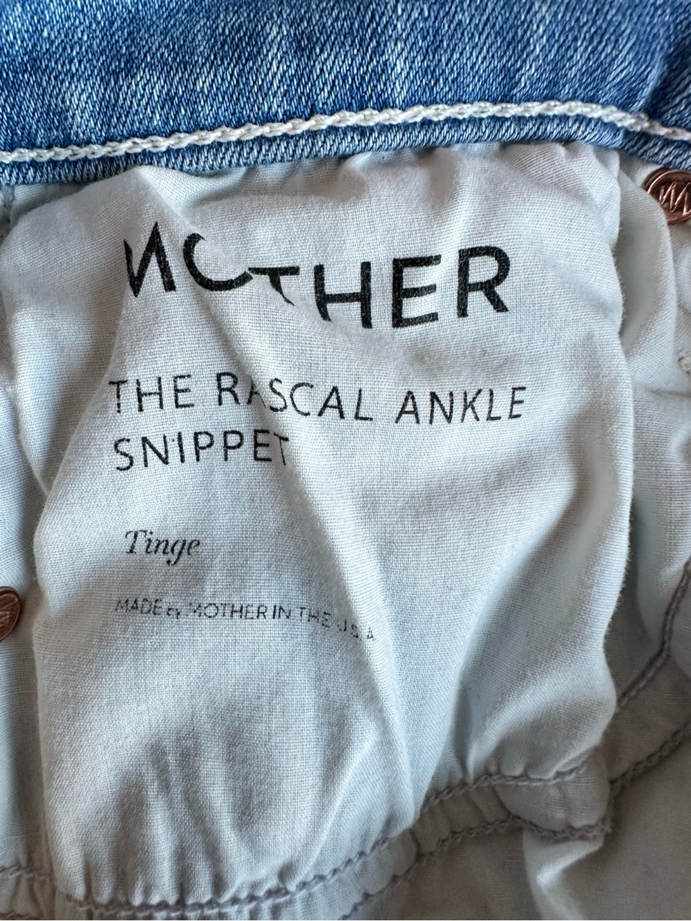 MOTHER The Rascal Ankle Snippet Tinge Mid Rise Frayed Jeans Size 27 - Picture 7 of 9